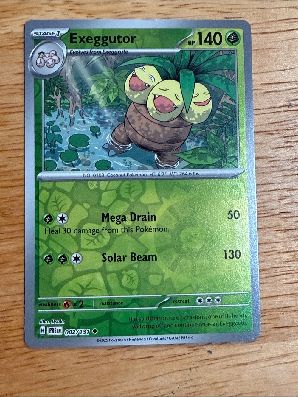 Pokemon Exeggutor Trading Card